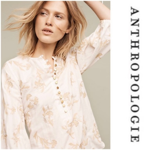 Anthropologie Tops - {anthro} Atley Peasant Embroidered Gauze Blouse 🌙